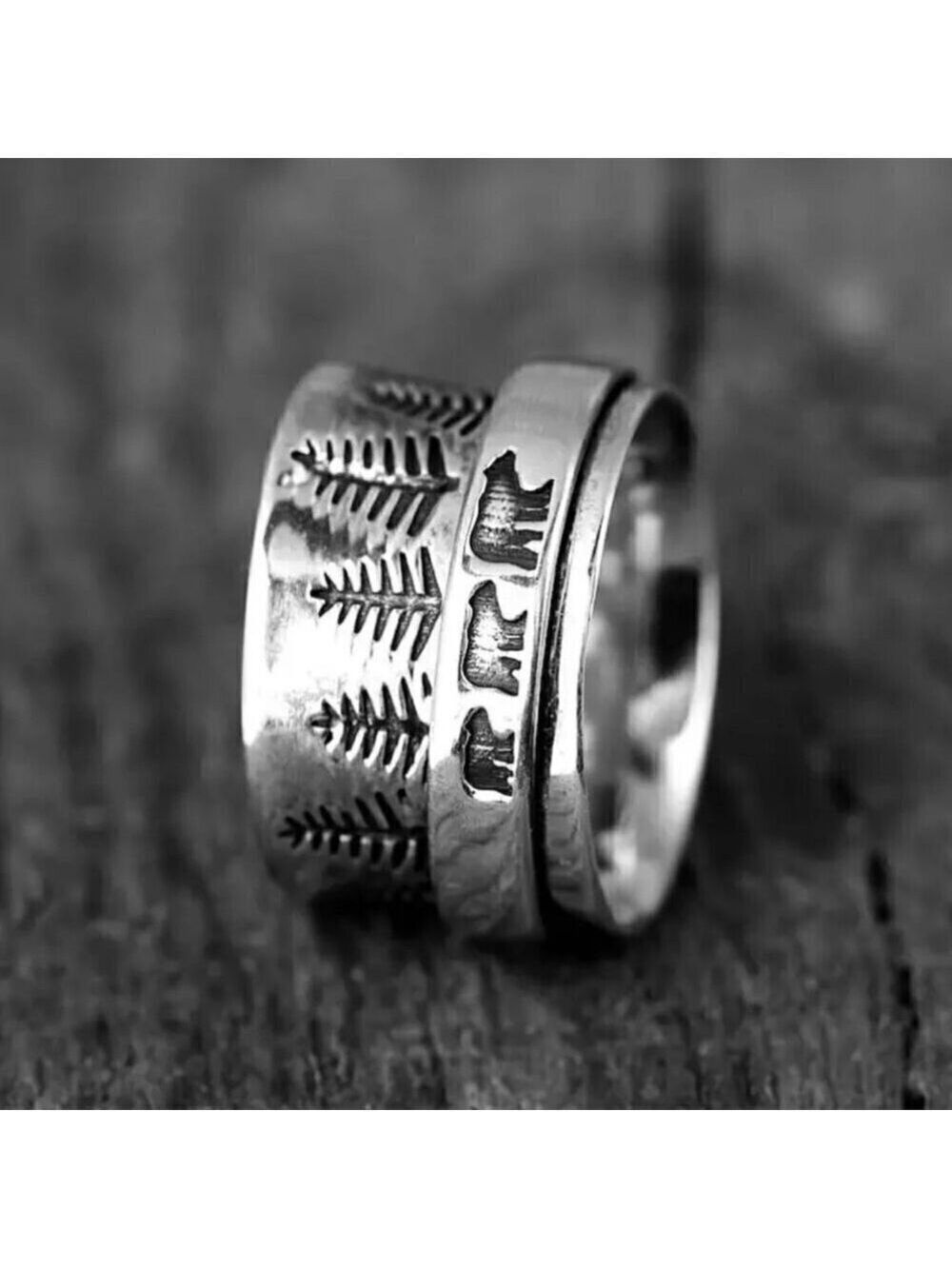 Boho Bear Landscape Mountain and Forest Ring #1372 - Picture 6 of 14